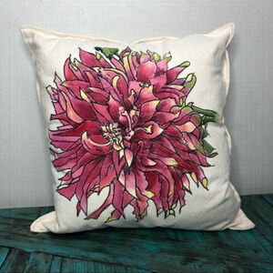 𝅺16” x  16” Handmade Floral Pillow